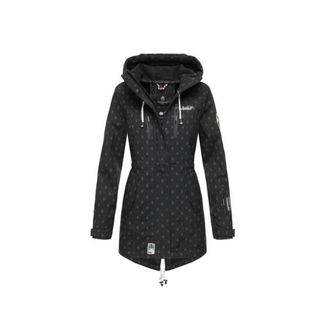 Marikoo ZIMTZICKE P ženska zimska softshell jakna s kapuljačom, crna točkasta