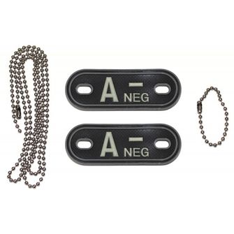 MFH Dog-Tags pločice A NEG, 3D PVC, crne