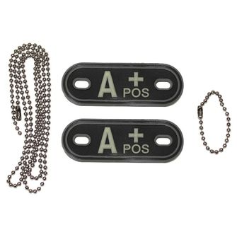 MFH Dog-Tags pločice A POS, 3D PVC, crne boje