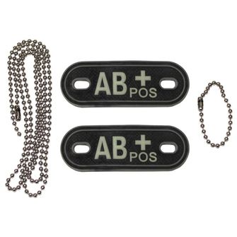 MFH Dog-Tags pasji oznake psie oznake AB POS, 3D PVC, crne