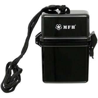 MFH Kutija, plastična, vodootporna s remenom za vrat, crna