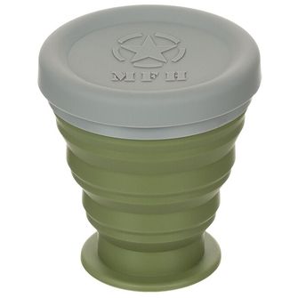 MFH Sklopivi čaša s poklopcem, silikonska, OD zelena, 200 ml