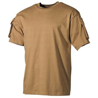 MFH US Coyote majica s čičak džepovima na rukavima, 170g/m2