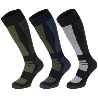 MFH Zimske čarape, "Esercito", prugaste, duge, 3-pack