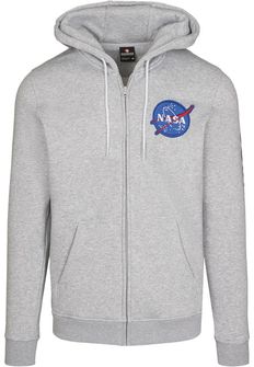 NASA Južni pol muška jakna s kapuljačom i patentnim zatvaračem, siva