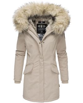 Navahoo Cristal ženska zimska jakna s kapuljačom i krznom, bež boje