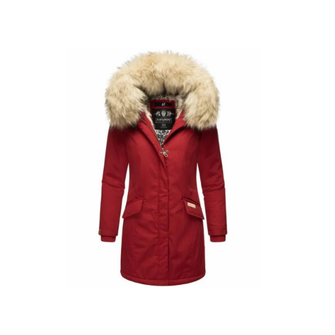 Navahoo Cristal Ženska zimska jakna s kapuljačom i krznom, krvavo crvena