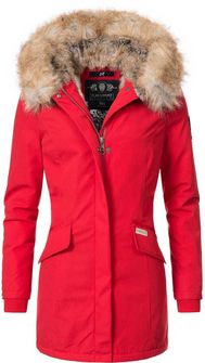 Navahoo Cristal ženska zimska jakna s kapuljačom i krznom, crvena