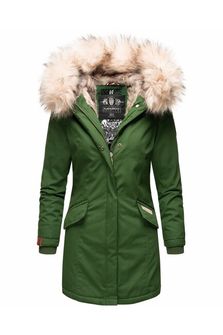 Navahoo Cristal ženska zimska jakna s kapuljačom i krznom, zelena