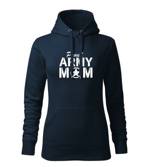 DRAGOWA ženska majica s kapuljačom proud army mom, tamnoplava 320g/m2