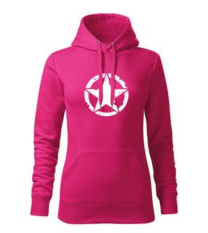 DRAGOWA ženska hoodie zvijezda, roza 320g/m2