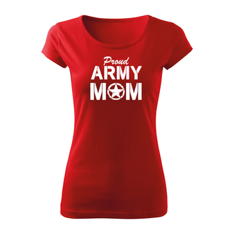 DRAGOWA ženska kratka majica army mom, crvena 150g/m2