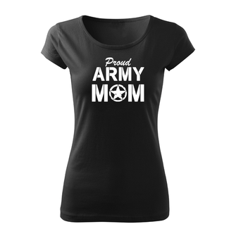DRAGOWA ženska kratka majica army mom, crna 150g/m2