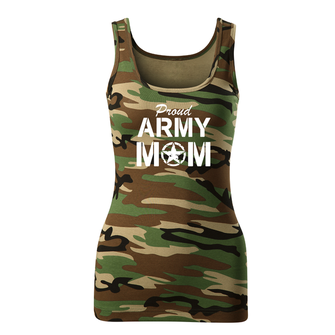DRAGOWA ženska majica bez rukava army mom, kamuflažna 180g/m2