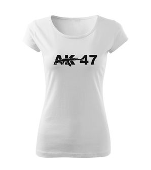 DRAGOWA ženska majica kratkih rukava AK-47, bijela 150g/m2