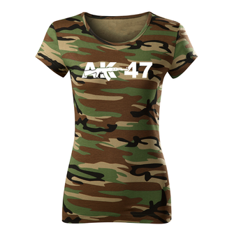 DRAGOWA ženska majica kratkih rukava AK-47, kamuflažna 150g/m2