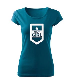 DRAGOWA ženska majica Army Girl, petrol plava 150g/m2