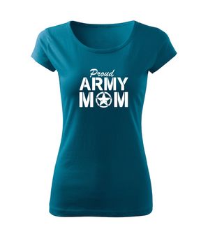 DRAGOWA ženska majica army mom, petrol plava 150g/m2