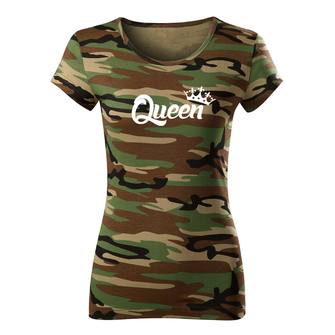 DRAGOWA ženska majica kratkih rukava queen, kamuflažna 150g/m2