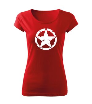 DRAGOWA ženska majica zvijezda, crvena 150g/m2