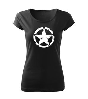 DRAGOWA ženska majica zvijezda, crna 150g/m2