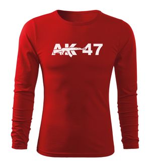 DRAGOWA Fit-T majica dugih rukava AK-47, crvena 160g/m2