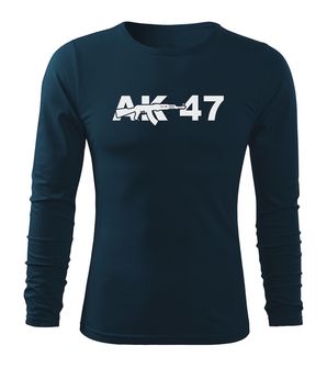 DRAGOWA Fit-T majica dugih rukava AK-47, tamnoplava 160g/m2