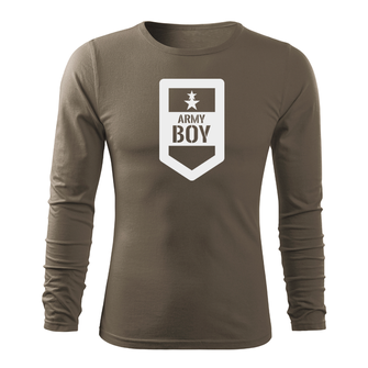 DRAGOWA Fit-T majica dugih rukava Army boy, maslinasta 160g/m2