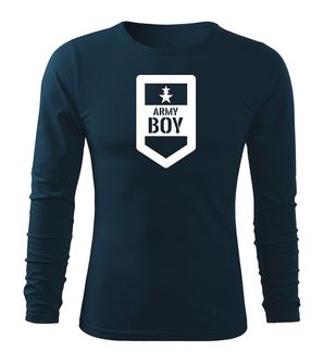 DRAGOWA Fit-T majica dugih rukava Army boy, tamnoplava 160g/m2
