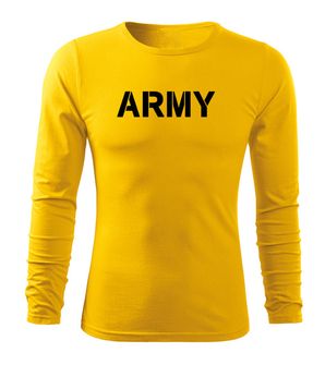 DRAGOWA Fit-T vojna majica dugih rukava, žuta 160g/m2