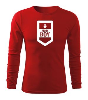DRAGOWA Fit-T majica dugih rukava Army boy, crvena 160g/m2