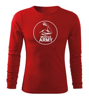 DRAGOWA Fit-T majica s dugim rukavima za mišiće i biceps, crvena 160g/m2