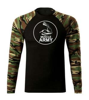 DRAGOWA Fit-T vojna biceps majica dugih rukava, woodland 160g/m2