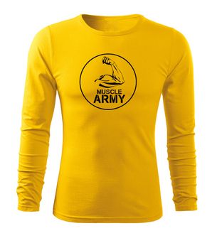 DRAGOWA Fit-T majica s dugim rukavima za mišiće i biceps, žuta 160g/m2