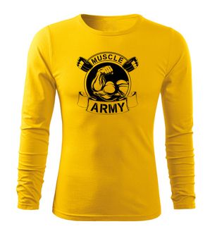 DRAGOWA Fit-T-shirt majica s dugim rukavima muscle army original, žuta 160g/m2