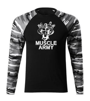 DRAGOWA Fit-T majica dugih rukava Muscle Army Team, metro 160g/m2