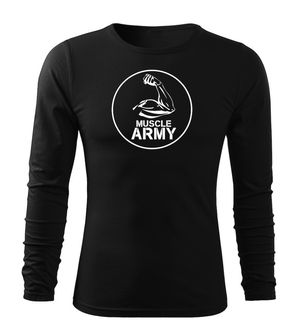 DRAGOWA Fit-T vojna biceps majica dugih rukava, crna 160g/m2