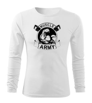 DRAGOWA Fit-T vojna majica s dugim rukavima muscle army original, bijela 160g/m2