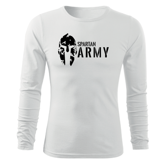 DRAGOWA Fit-T majica dugih rukava spartan army, bijela 160g/m2