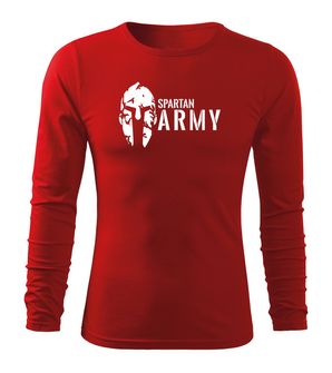 DRAGOWA Fit-T majica dugih rukava spartan army, crvena 160g/m2