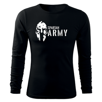 DRAGOWA Fit-T majica dugih rukava spartan army, crna 160g/m2