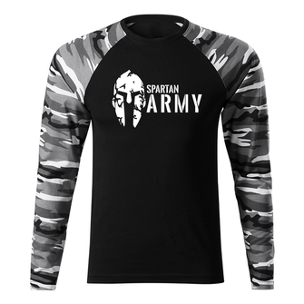 DRAGOWA Fit-T majica dugih rukava spartan army, metro 160g/m2