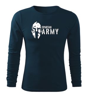 DRAGOWA Fit-T majica dugih rukava spartan army, tamnoplava 160g/m2