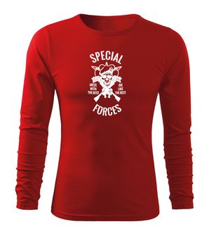 DRAGOWA Fit-T majica dugih rukava specijalci, crvena 160g/m2