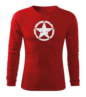 DRAGOWA Fit-T majica dugih rukava zvijezda, crvena 160g/m2