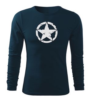 DRAGOWA Fit-T-shirt majica s dugim rukavima zvijezda, tamnoplava 160g/m2