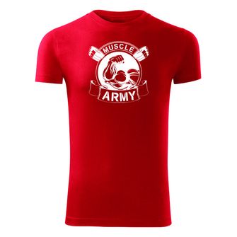 DRAGOWA fitness majica muscle army original crvena 180g/m2