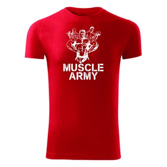 DRAGOWA fitness majica muscle army team, crvena 180g/m2