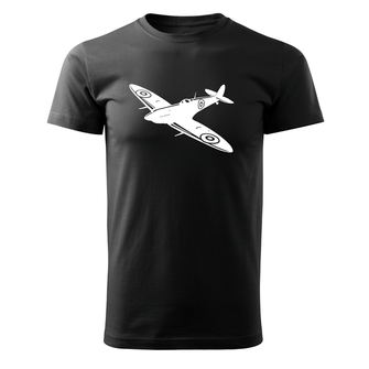 DRAGOWA kratka majica avion, crna 160g/m2
