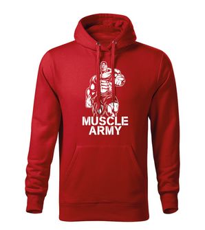 DRAGOWA muška majica s kapuljačom muscle army man, crvena 320g/m2